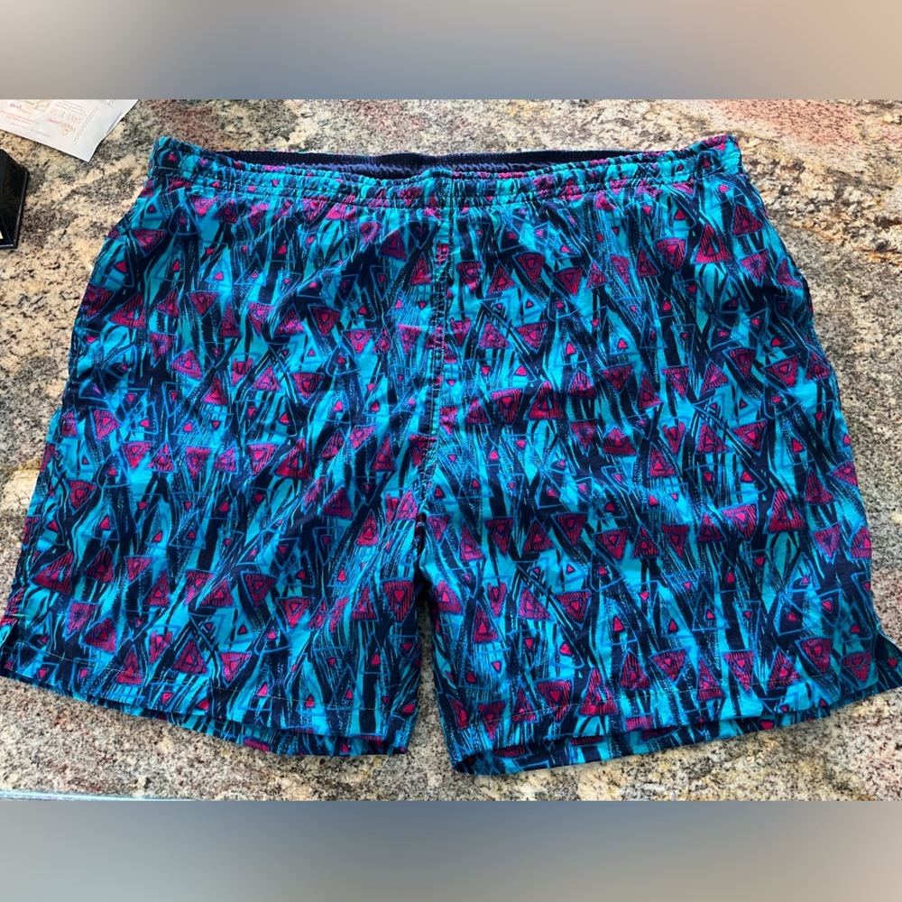 Dossier Vibrant Blue and Pink Men’s Swim Trunks